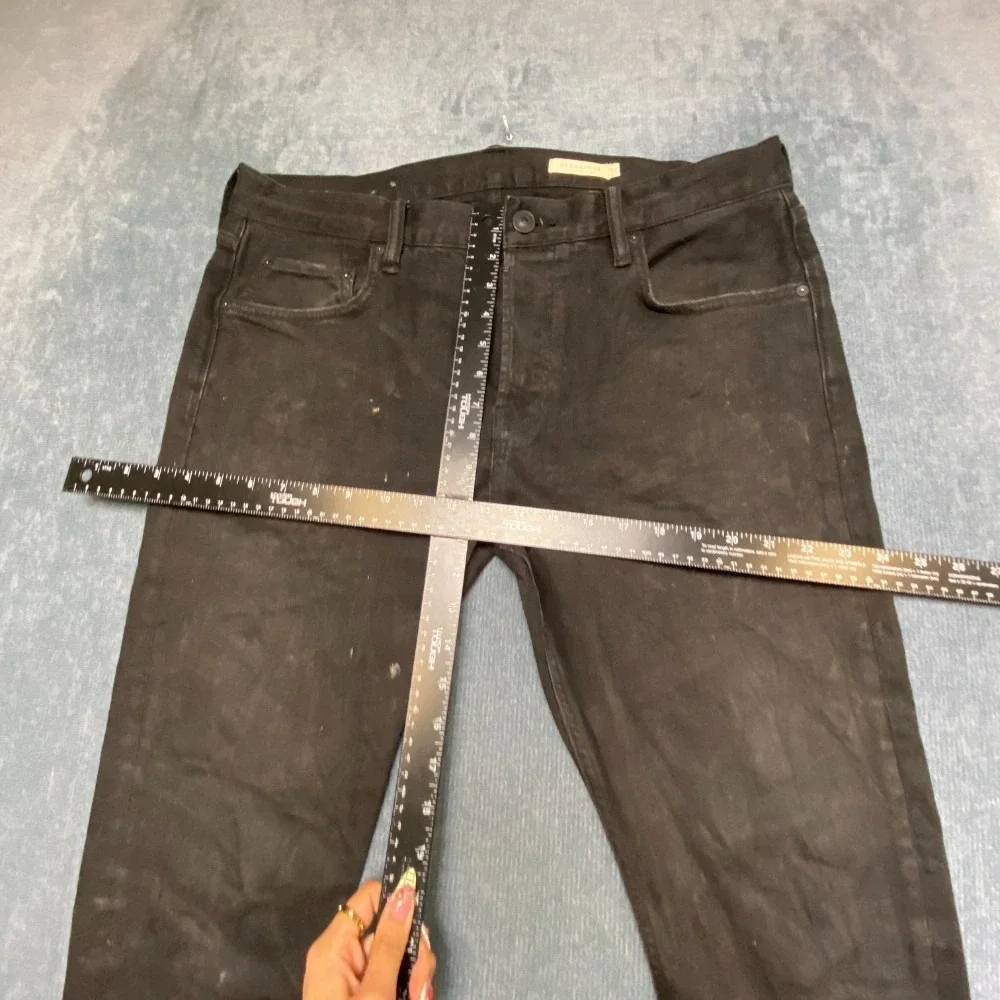 Allsaints Cigarette Jeans 36W Black Denim Cotton Skinny Leg 5 Pockets Dark Wash